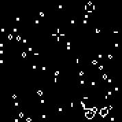 Conway-type rule, evolution from random initial state