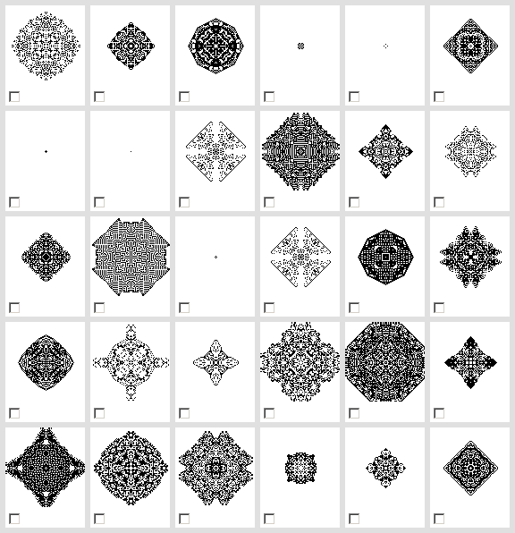 Same Conway-type automata at iteration 60