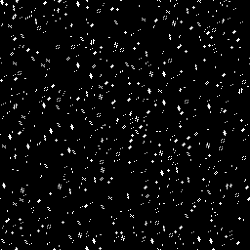 Evolved pair-based automaton 9, 256×256, iteration 10000