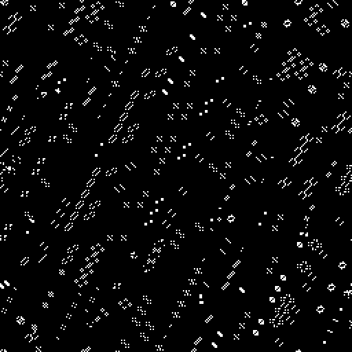 Evolved pair-based automaton 12, 256×256, iteration 10000